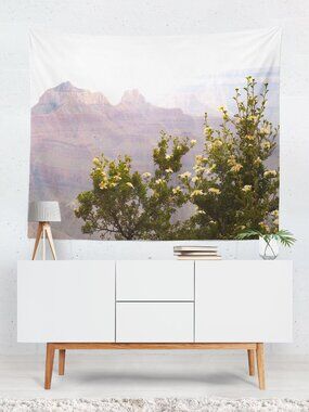 Grand Canyon Cliff Rose Flowers Wall Tapestry - 60x51 inches, Big!